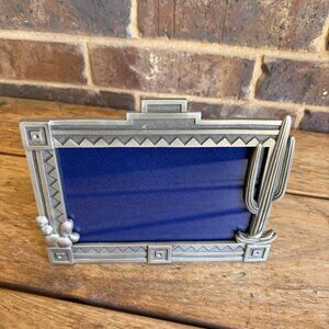 Heritage Metal Works Pewter Frame for 5x7 in Photo Horizontal Saguaro Southwest